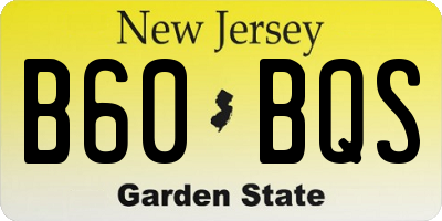 NJ license plate B60BQS