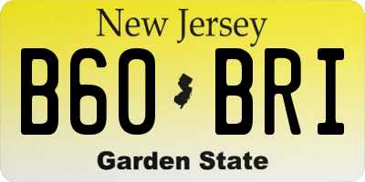 NJ license plate B60BRI