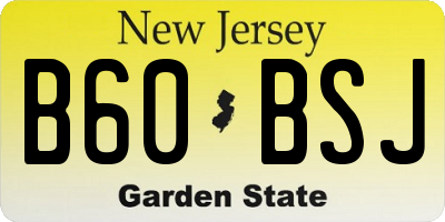 NJ license plate B60BSJ