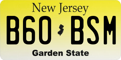 NJ license plate B60BSM