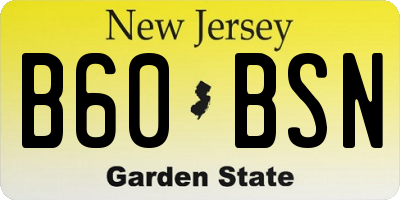 NJ license plate B60BSN