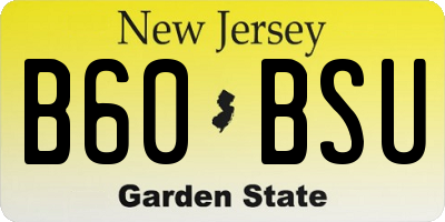 NJ license plate B60BSU