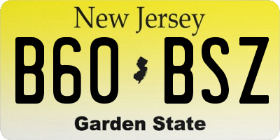 NJ license plate B60BSZ