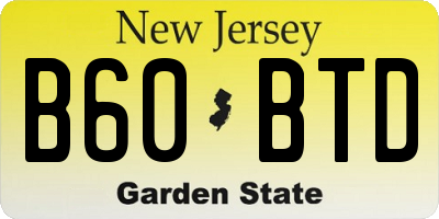 NJ license plate B60BTD