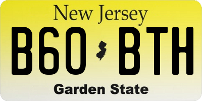 NJ license plate B60BTH