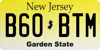 NJ license plate B60BTM