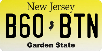 NJ license plate B60BTN