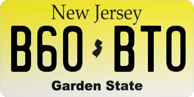 NJ license plate B60BTO
