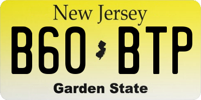 NJ license plate B60BTP
