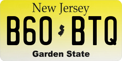 NJ license plate B60BTQ