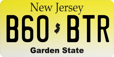 NJ license plate B60BTR
