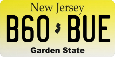 NJ license plate B60BUE