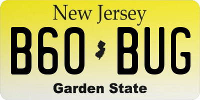 NJ license plate B60BUG