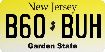 NJ license plate B60BUH