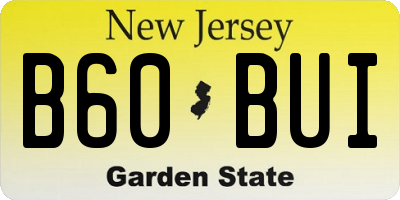 NJ license plate B60BUI