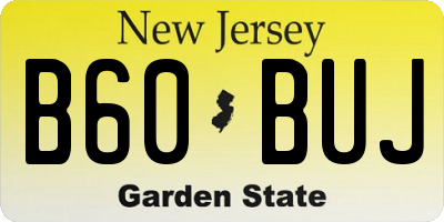 NJ license plate B60BUJ