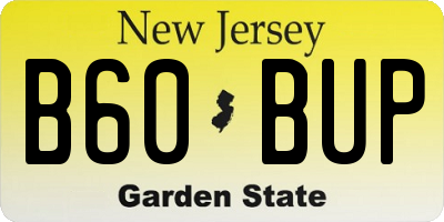 NJ license plate B60BUP