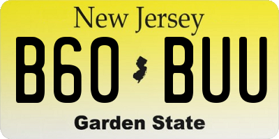 NJ license plate B60BUU