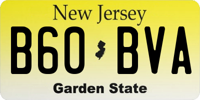 NJ license plate B60BVA