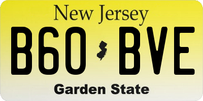NJ license plate B60BVE