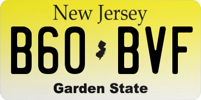 NJ license plate B60BVF
