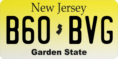 NJ license plate B60BVG