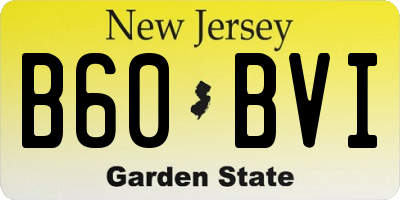 NJ license plate B60BVI