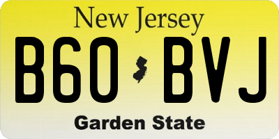NJ license plate B60BVJ