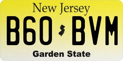 NJ license plate B60BVM