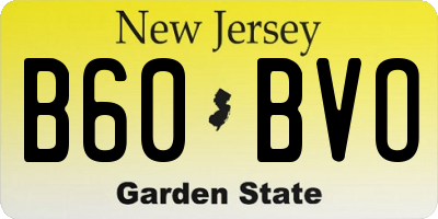 NJ license plate B60BVO