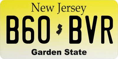NJ license plate B60BVR