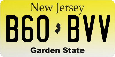 NJ license plate B60BVV