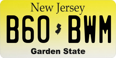 NJ license plate B60BWM