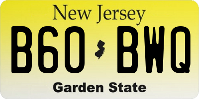 NJ license plate B60BWQ