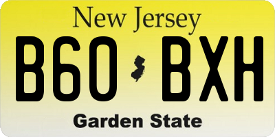 NJ license plate B60BXH