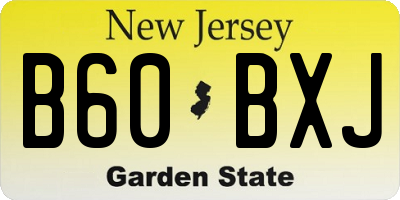 NJ license plate B60BXJ