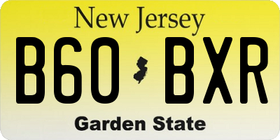 NJ license plate B60BXR