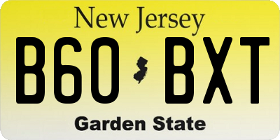 NJ license plate B60BXT