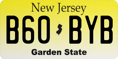 NJ license plate B60BYB