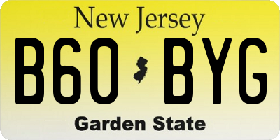 NJ license plate B60BYG