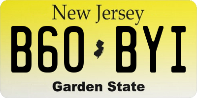NJ license plate B60BYI