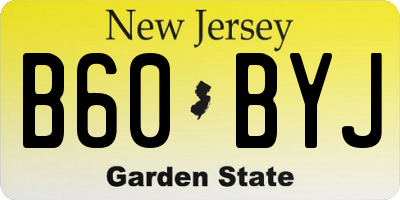 NJ license plate B60BYJ