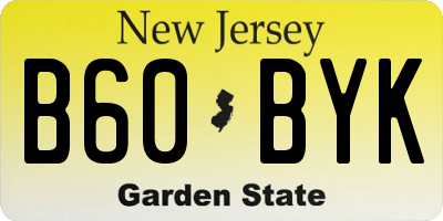 NJ license plate B60BYK