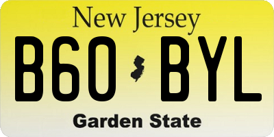 NJ license plate B60BYL