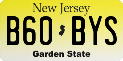 NJ license plate B60BYS