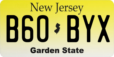 NJ license plate B60BYX