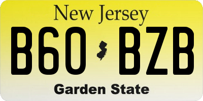 NJ license plate B60BZB