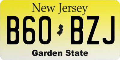 NJ license plate B60BZJ