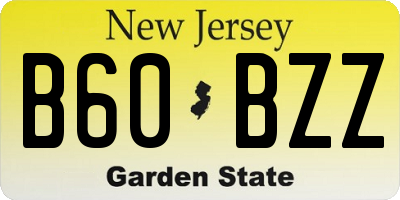 NJ license plate B60BZZ