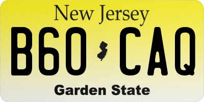 NJ license plate B60CAQ